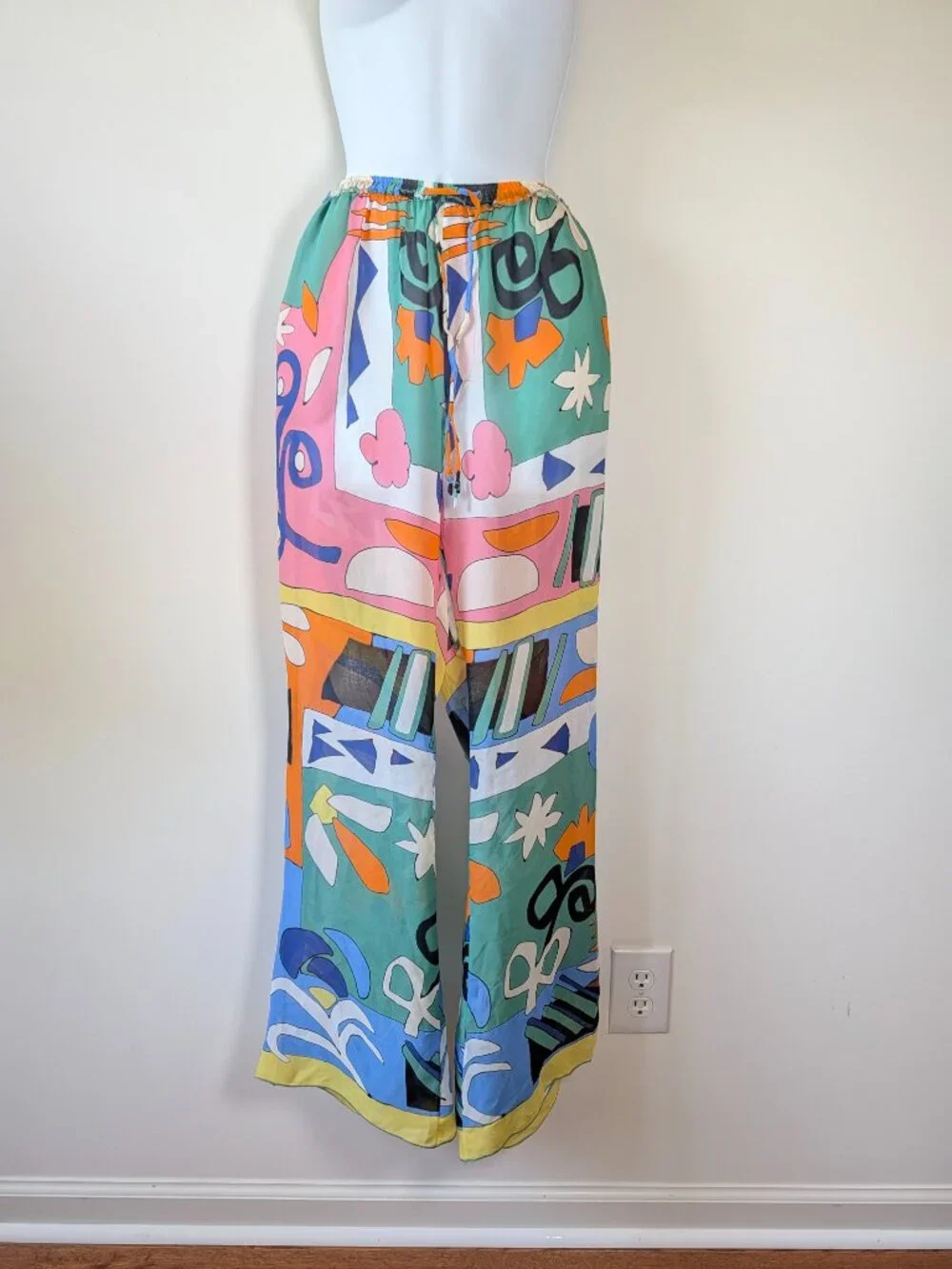 ZARA Multicolor Abstract Print Set NWT – Button-Up Shirt & Wide-Leg Pants L - Picture 10 of 11